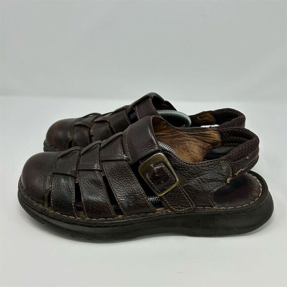 Born Men\'s Brown Leather Fisherman Slingback Sandals Size 11 Casual Summer main image 8
